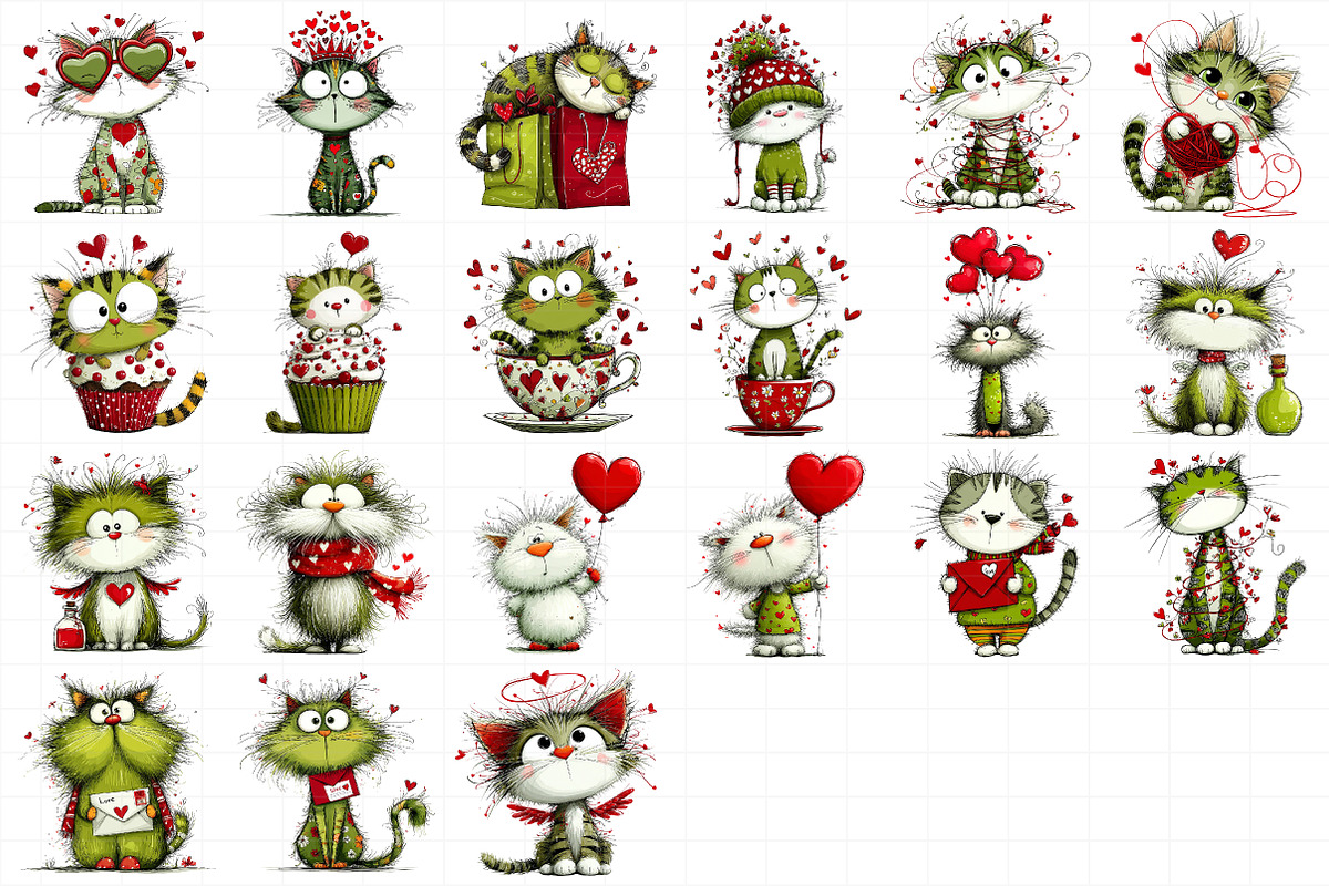 Watercolor Valentine Cat, an Illustration by Daily.Designs (Photo 4 of 5)