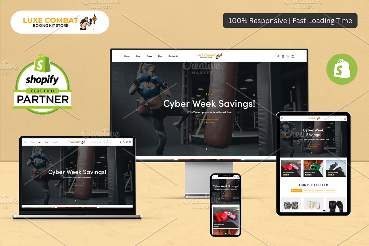 Boxing Kit & Equipment Shopify Theme, a Shopify Template by HasnainDEV (Photo 1 of 5)