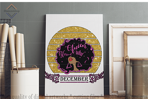 Afro Queen Birthday December Design