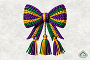 Mardi Gras Crochet Bow PNG, an Illustration by Craft Nest (Thumbnail 1 of 4)