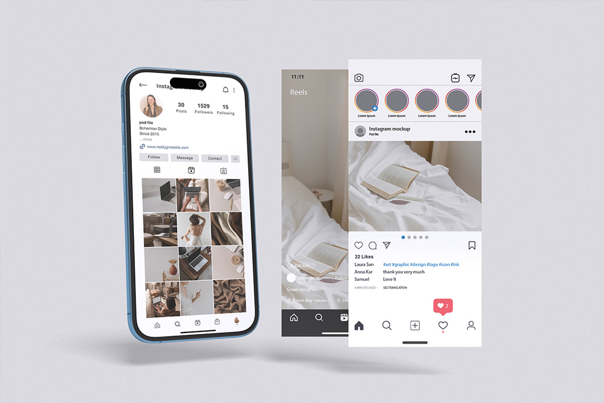 Instagram mockup, an iPhone Mockup by HanaSaka_Studio (Photo 5 of 5)