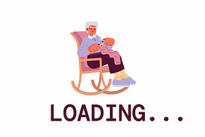 Grandma knitting loader animation, a Templates & Theme by IMG visuals characters