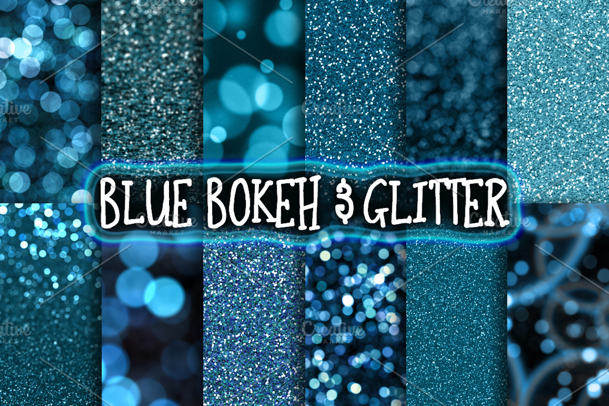 Blue Glitter & Bokeh Backgrounds, a Texture Graphic by Paper Element (Photo 1 of 3)