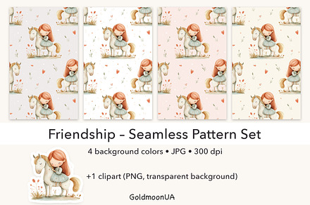Friendship Patterns & Clipart, a Person Illustration by GoldmoonUA