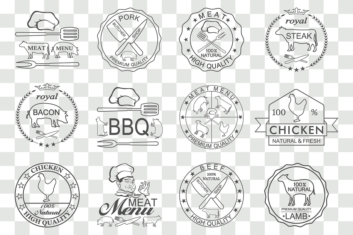 Set of meat emblems, a Graphic by Tomass2015 (Photo 3 of 5)