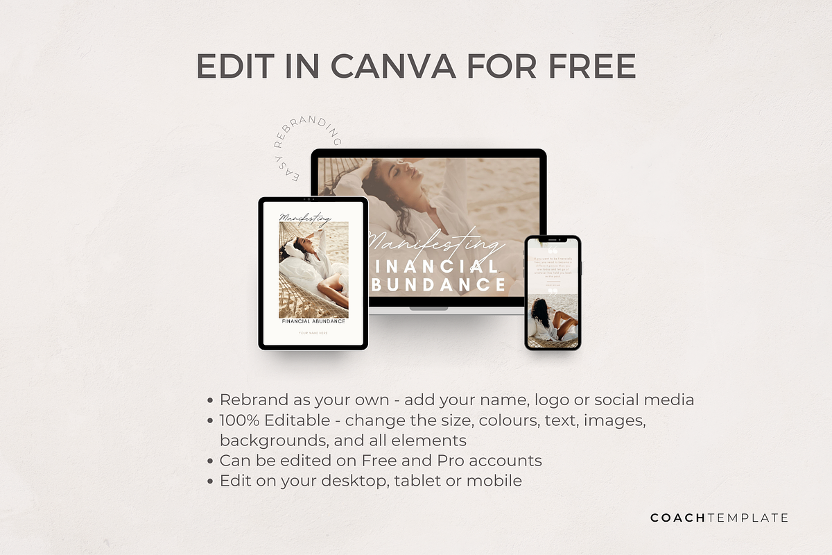 Money Manifesting eBook Canva Templa, a Brochure Template by COACHTEMPLATE (Photo 7 of 9)