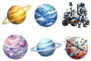 Space watercolor clipart, an Illustration by CreationArt (Thumbnail 4 of 5)