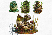 Newborn Dragons clipart set, an Animal Illustration by ThatsDesignArt (Thumbnail 5 of 10)