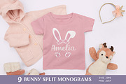 Easter Bunny Ears Split Monogram svg, an Illustration by Peachycottoncandy (Thumbnail 4 of 8)