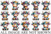 Whimsical Highland Cow Clipart PNG, a Seasonal Illustration by Canvas Craft (Thumbnail 4 of 6)