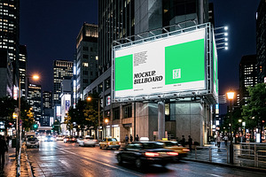 Night Street Billboard Mockup