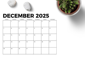 2025 8.5 X 11 Inch Calendar Template