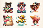 Funny Quirky Girl Clipart Funny Girl, an Illustration by DreamArtGraphic (Thumbnail 2 of 4)