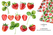 Watercolor Strawberry, a Food Illustration by ognivo (Thumbnail 2 of 3)
