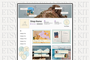 Coastal Etsy Shop Kit Template