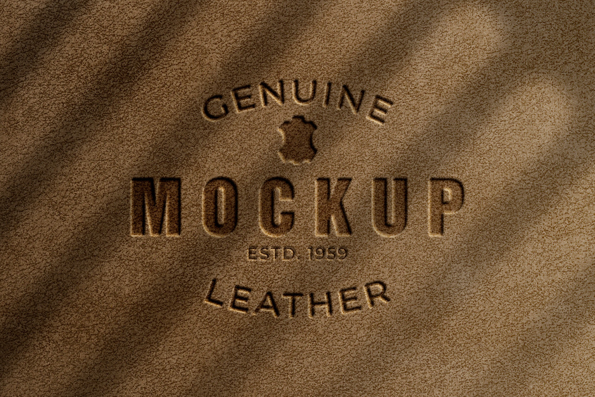 Debossed Suede Leather Logo Mockup, a Product Mockup by Smart Works