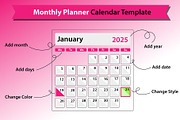 Monthly Planner Calendar Template, a Stationery Template by VL Shop (Thumbnail 6 of 7)