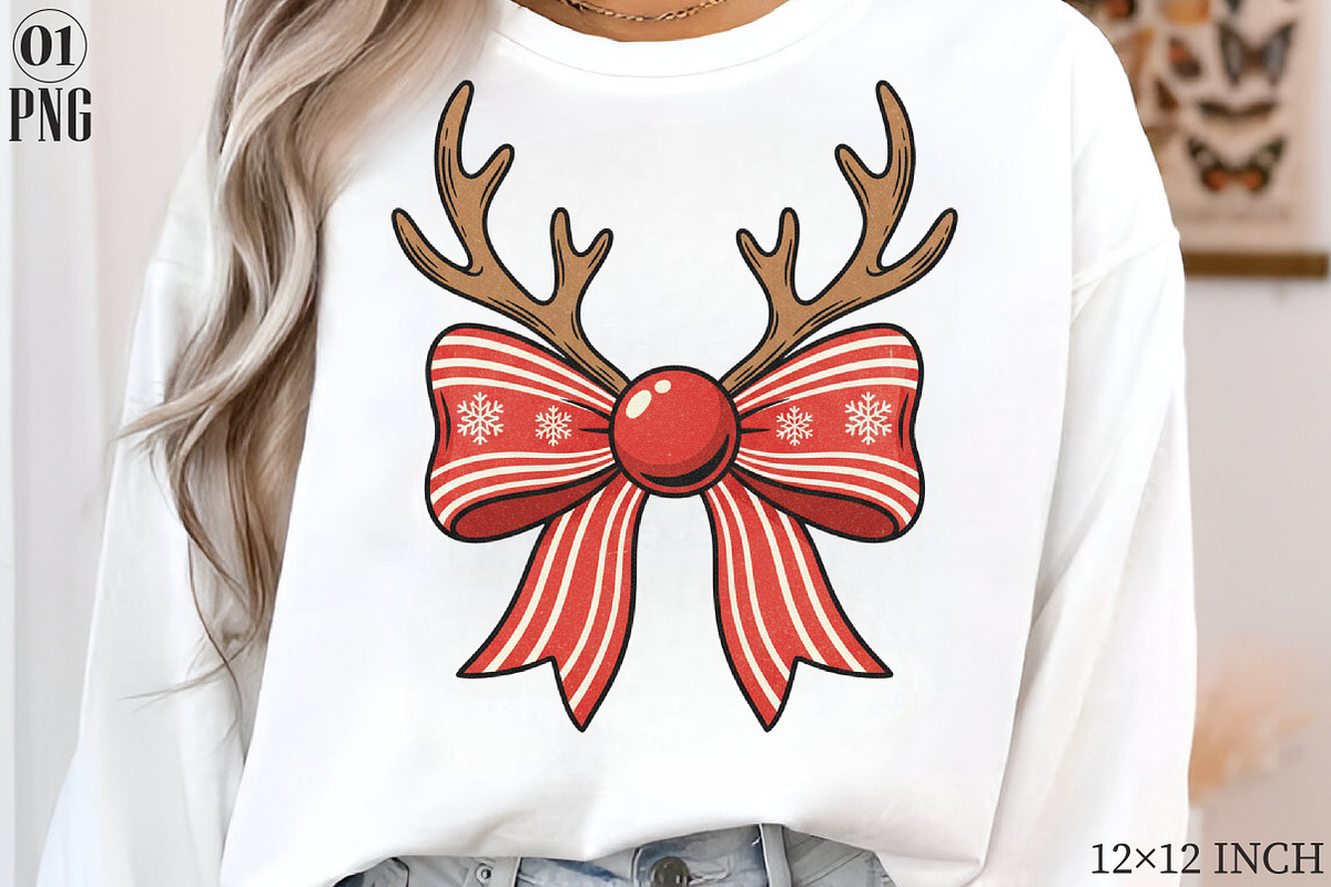 Christmas Reindeer Bow Png,Coquette, an Illustration by Libby Wishes (Photo 1 of 6)