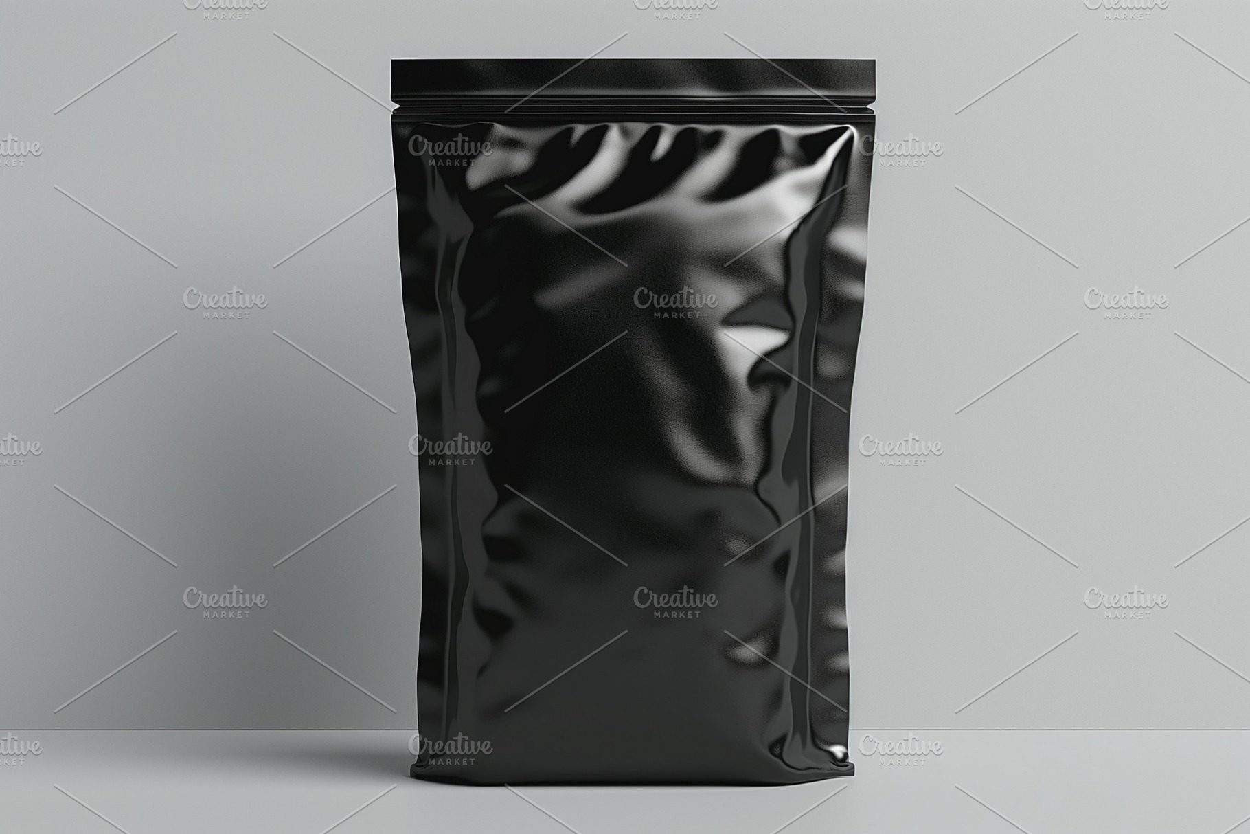 Sleek black packaging bag on a minimalist backdrop, ideal for showcasing produc, a Background Photo by ImageMir