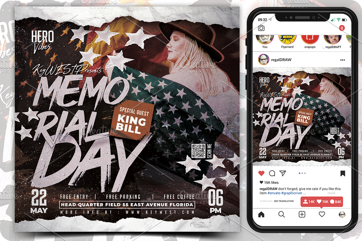Memorial Day Flyer, a Flyer Template by regalDRAW (Photo 1 of 3)