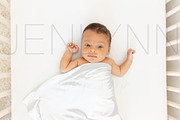 Jersey Blanket + crib sheet mockup, a Product Mockup by JENLYNN Stock Shop (Thumbnail 5 of 5)