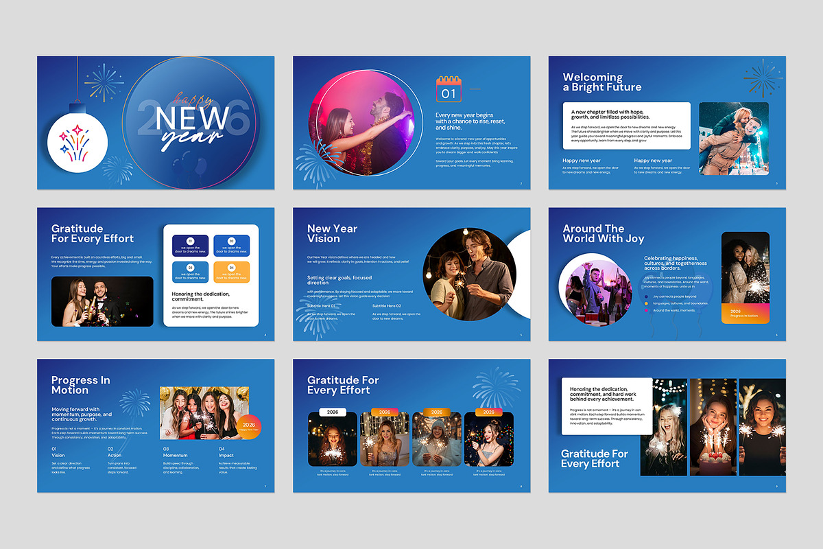 Happy New Year Presentation Template, a Presentation Template by Creatiya Type (Photo 6 of 8)