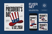 White Bold President's Day Flyer Set, a Flyer Template by graphicook (Thumbnail 1 of 3)