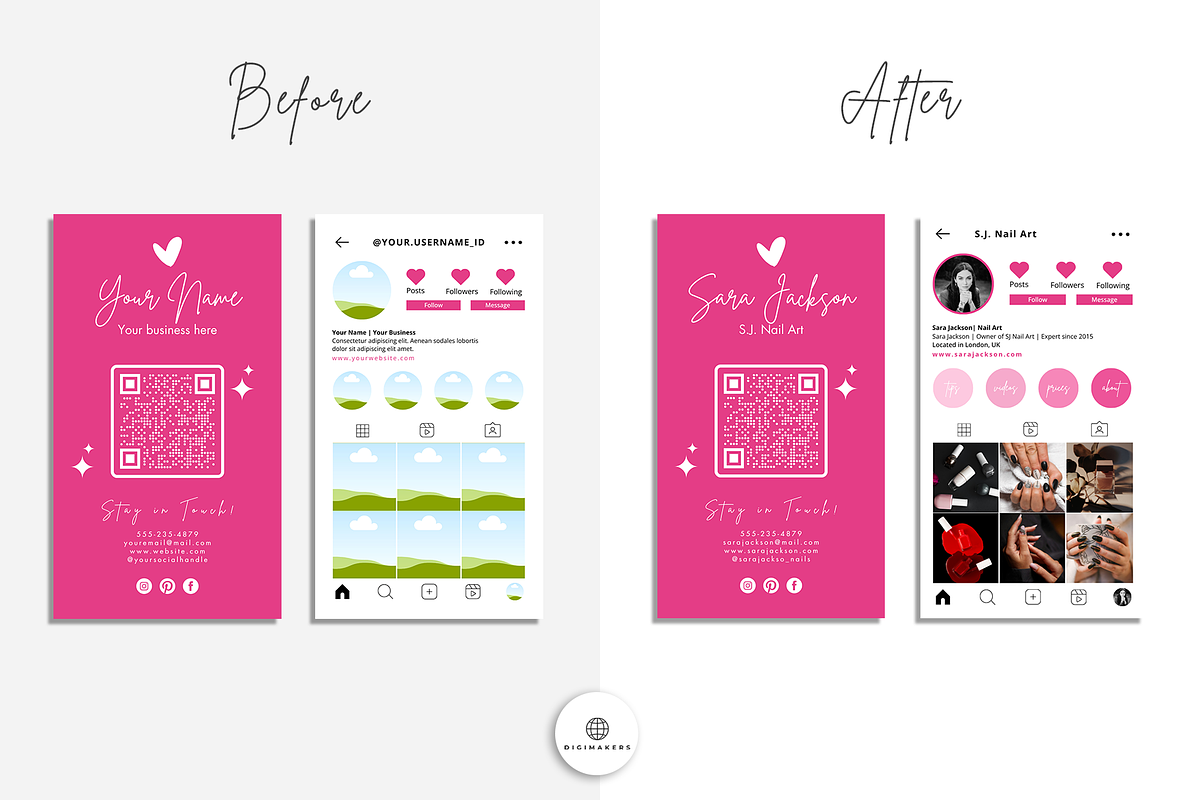 Instagram Business Card Template, a Business Card Template by Nina Shaw (Photo 8 of 10)