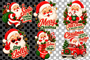 Santa Christmas PNG Bundle 12 pics, a Decorative Illustration by ElDesignState (Thumbnail 3 of 15)