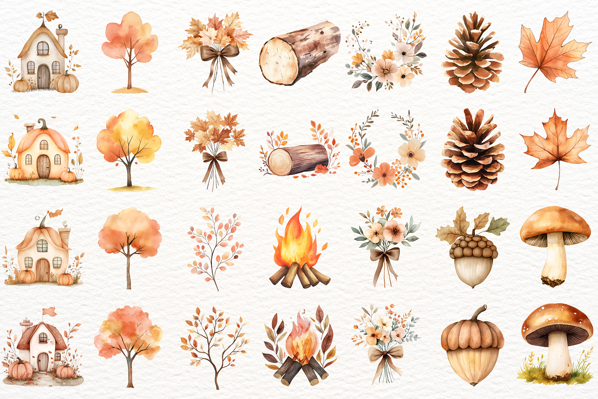 Fall Woodland Clipart Autumn Animals, an Animal Illustration by SugarCloudStudioArt (Photo 6 of 6)