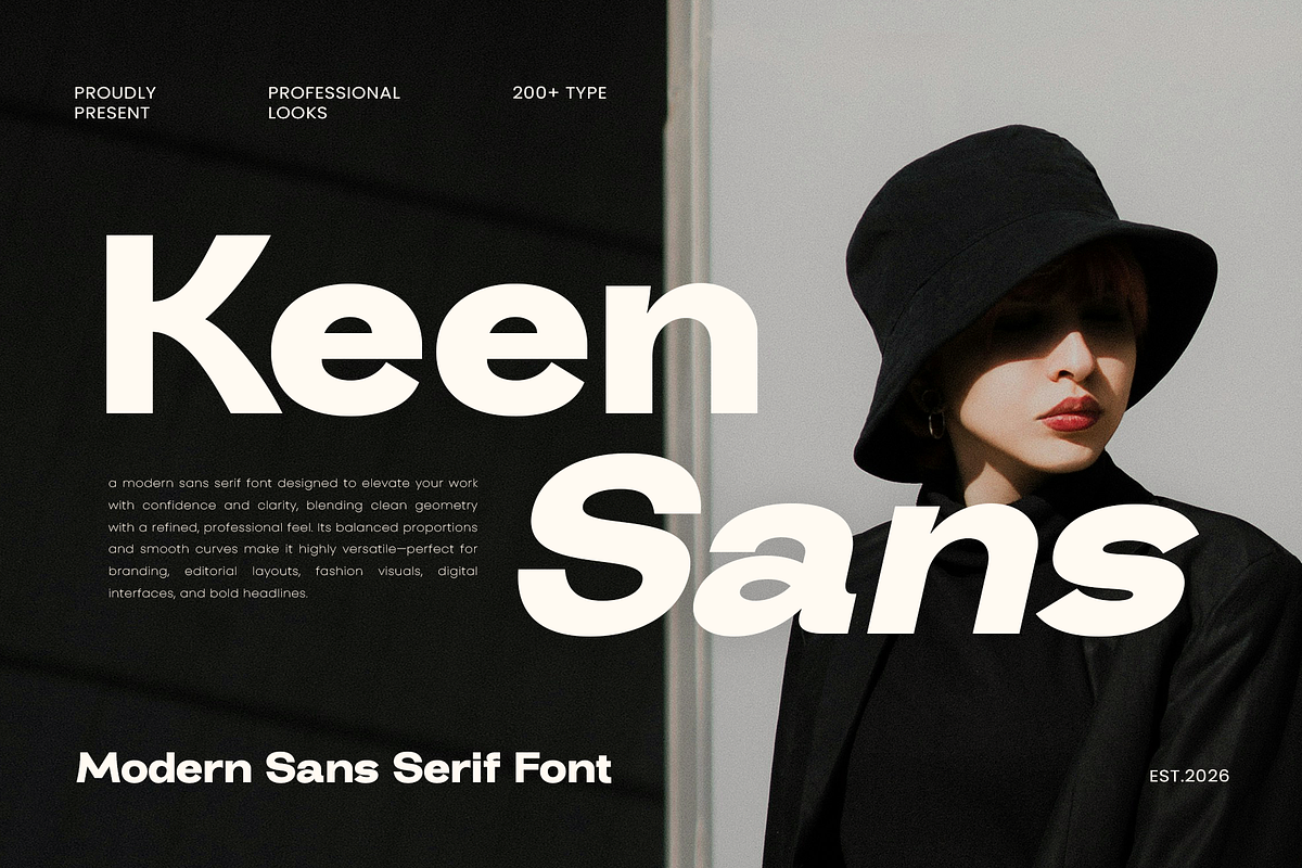 Keensans – Clean Modern Sans Serif, a Sans Serif Font by Vampstudio (Photo 1 of 13)