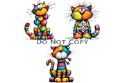 Rainbow Christmas Cat Clipart, an Illustration by Craft Nest (Thumbnail 5 of 9)