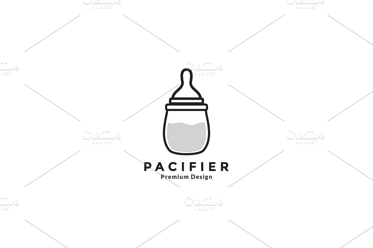 baby pacifier lines with white milk, a Branding & Logo Template by devastd