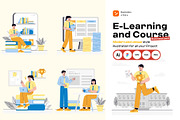 E-Learning and Course Illustration, an Education Illustration by orenjidesign (Thumbnail 1 of 8)