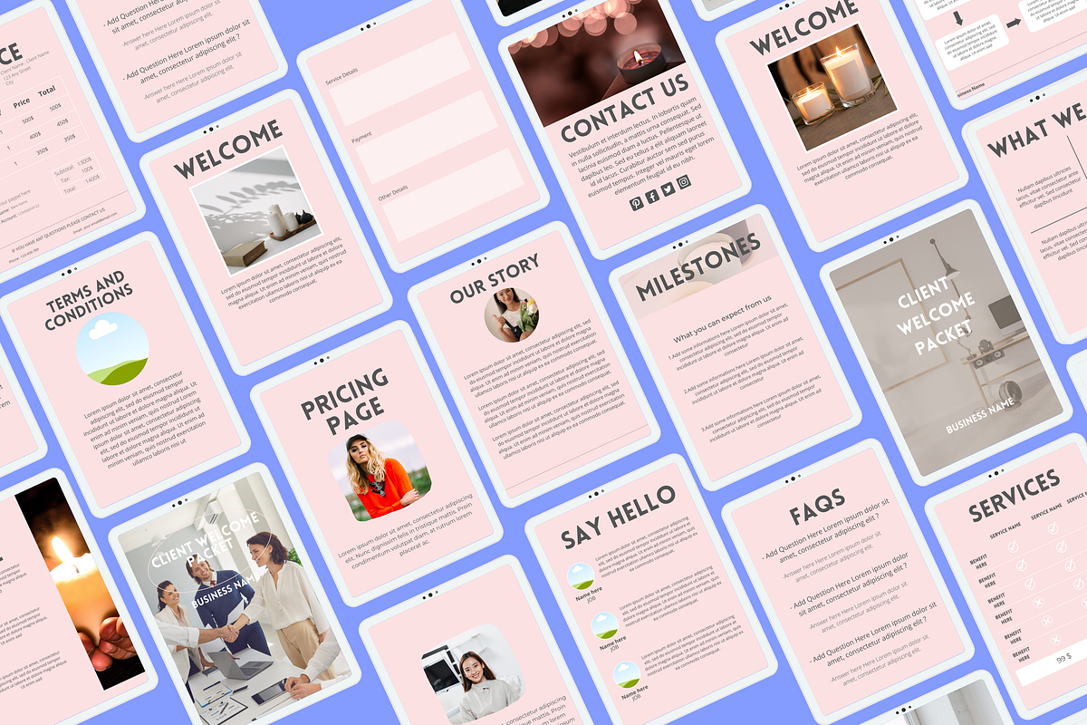 Pink Client Welcome Packet Template, a Branding & Logo Template by Iampaulrose (Photo 3 of 3)