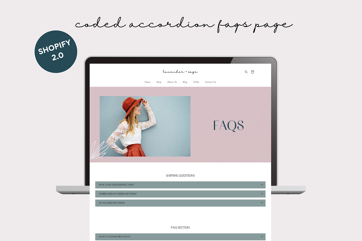 Shopify Theme | Lavender + Sage, a Templates & Theme by Easy Website Themes (Photo 2 of 8)