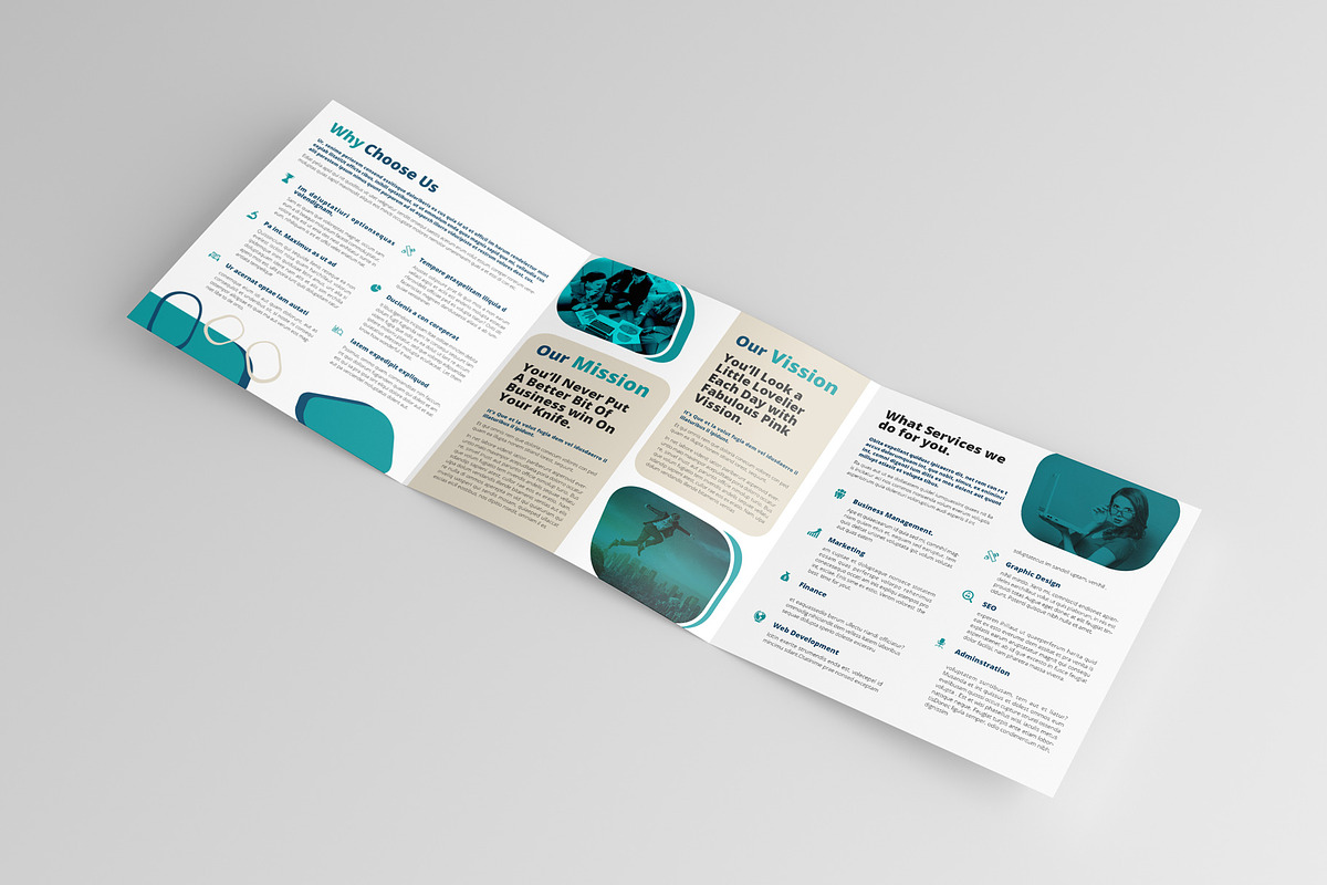 Square Trifold InDesign Brochure, a Brochure Template by Swayang (Photo 3 of 4)