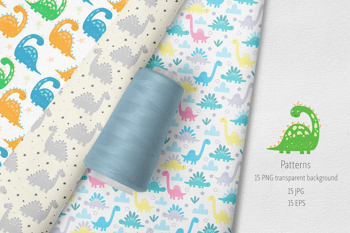 Cute Dino! Dinosaur Patterns., a Pattern Graphic by Irene_Boiko_ART (Photo 3 of 4)