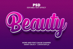 Beauty Purple 3d Psd Text Effect, a Brushes & More by bdrobin