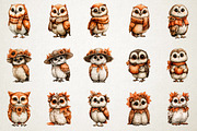 Cute Autumn Owl PNG Clipart, an Animal Illustration by RobertsArt (Thumbnail 4 of 7)