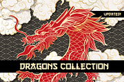 Chinese Dragon Vector Illustrations, a Background Graphic by ilonitta (Thumbnail 1 of 14)