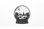 Festive Snow Globe Town Scenes, an Object Graphic by Creativeshirt (Thumbnail 3 of 3)