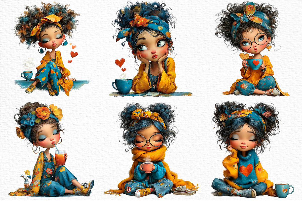 Valentine Tea Girl Clipart PNG, an Illustration by Craft Nest (Photo 5 of 10)