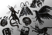 Witchy Halloween Clip Art, a Decorative Illustration by Lilla Bölecz (Thumbnail 2 of 5)