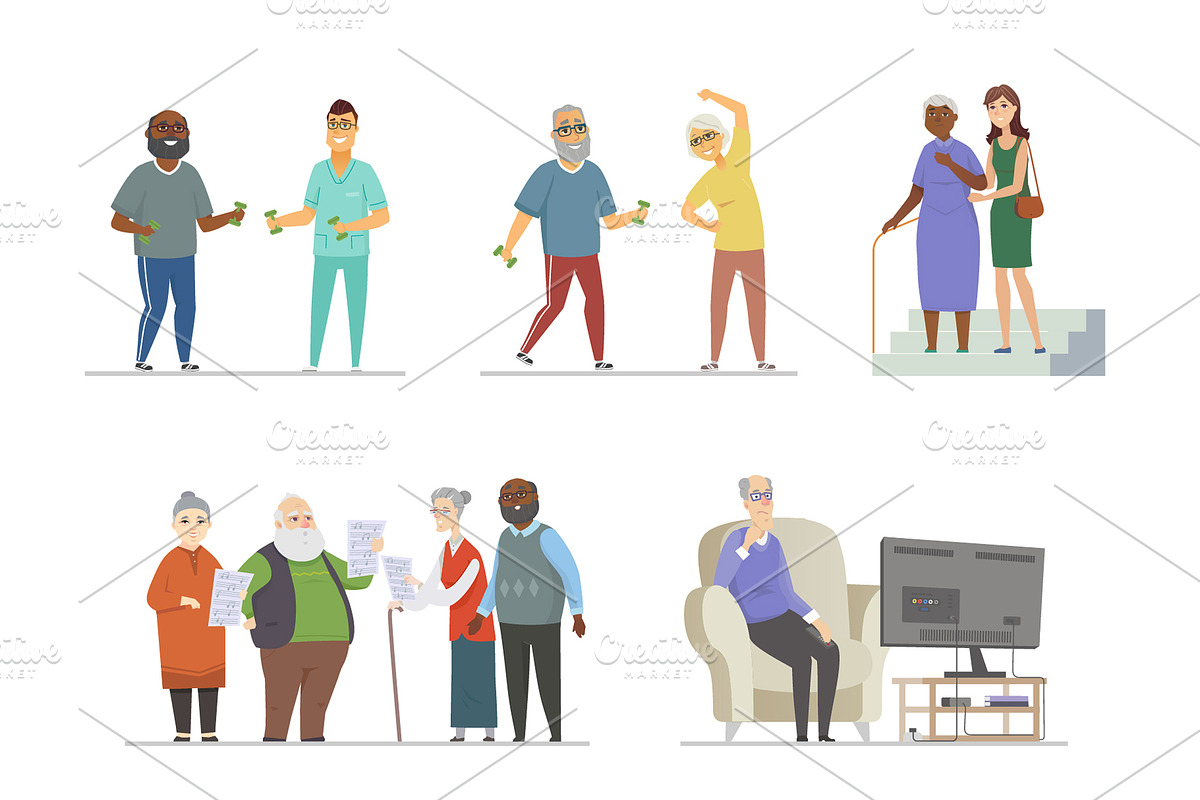 Senior People - Cartoon Characters, a Templates & Theme by Boyko Pictures (Photo 11 of 14)