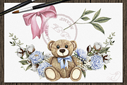 Teddy Watercolor Illustration, a Decorative Illustration by DioFlow (Thumbnail 4 of 6)
