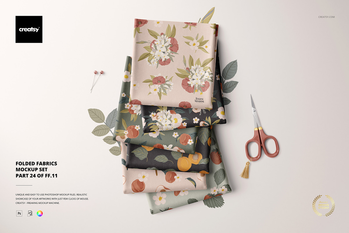 Folded Fabris Mockup (24/FFv.11), a Product Mockup by creatsy5 (Photo 1 of 8)