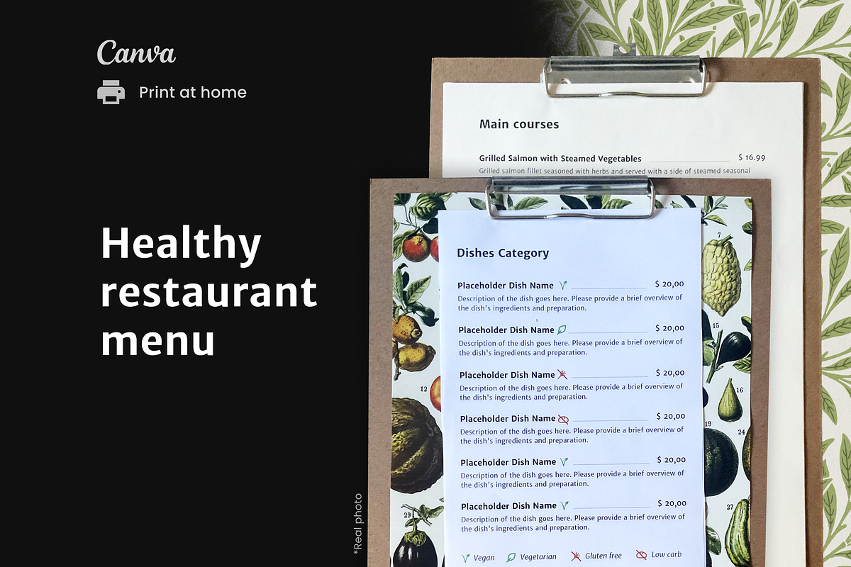 Healthy Menu Template, a Brochure Template by Cadu's lil Digital Bodega (Photo 1 of 5)