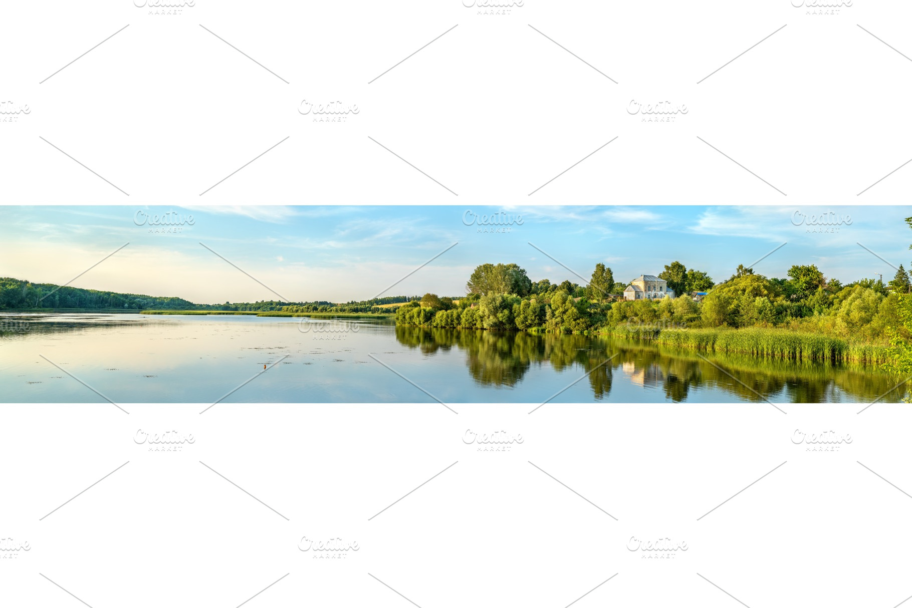 Pond on the Vablya River at Glazovo, a typical village on the Central, a Nature Photo by Leonid Andronov