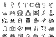 42 Winery Vineyard Outline Icons, an Outline Icon by adenpinkstore (Thumbnail 2 of 11)
